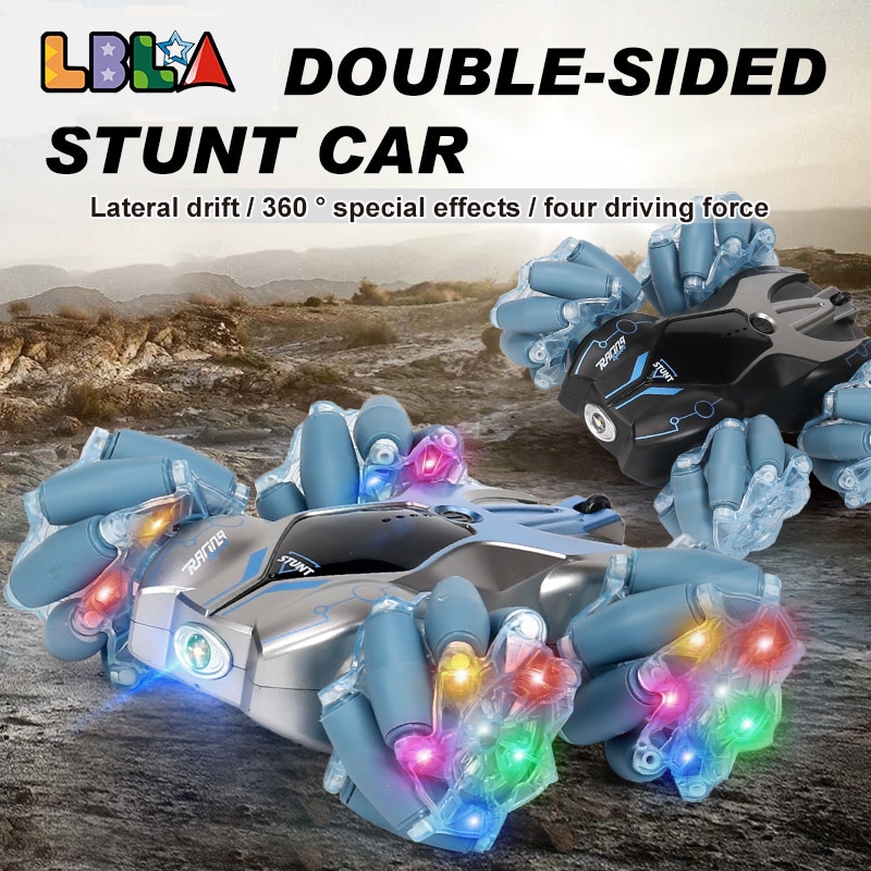 Lbla C16 Rc Stunt Auto 2.4Ghz 4WD 1:24 Drift Met Muziek Led Licht Afstandsbediening Crawler 360 Graden Flip rc Voertuig Speelgoed Model