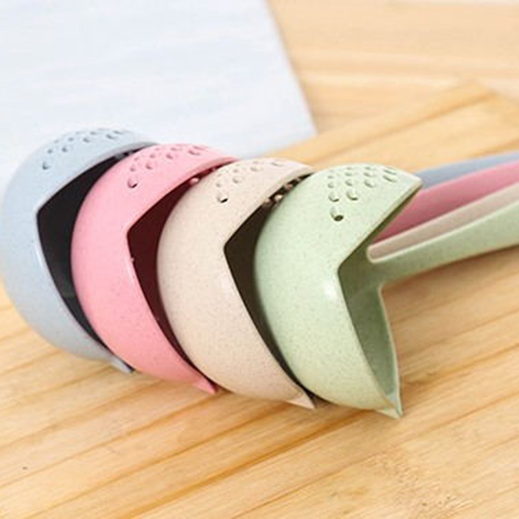 2in1 Kitchen Utensils Pot Soup Ladle Colander Spoon Cooking Wheat Straw Pot Soup Spoon Colander Tableware Tool