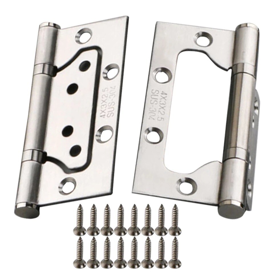 Stainless Steel 4 inch Mater Hinge Various Colours Slotted Wooden Door Bearing Hinge Hardware For Doors or Windows: Brushed