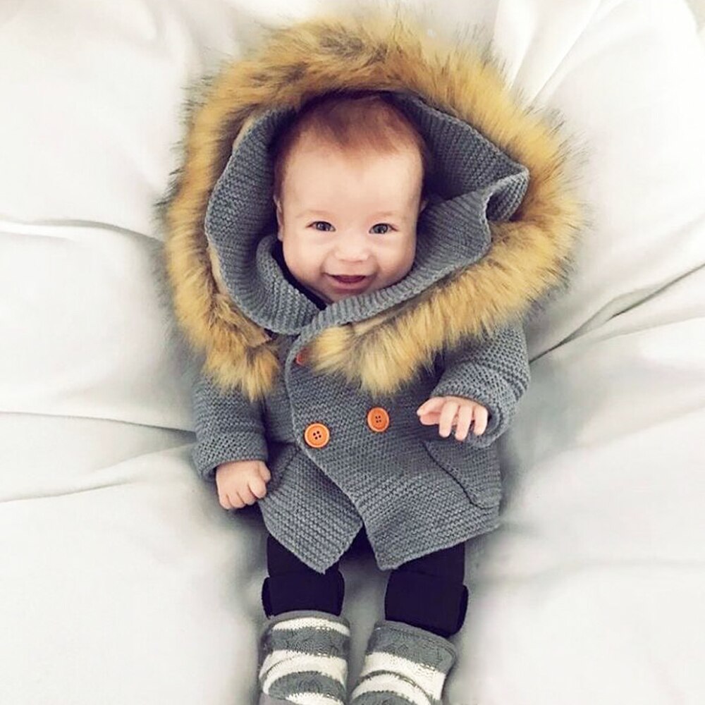 Baby Kintted Jassen Dier Hooded Jassen Voor Baby 'S Kinderen Herfst Winter Peuters Outerwears Kids Overjassen Baby Boy Kleding