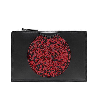 Chinese Stijl Draak Borduren Clutch Tassen Voor Vrouwen Tas Persoonlijkheid Envelop Pols Zak Ipad Tassen Vrouwen Schoudertas Purse: Default Title