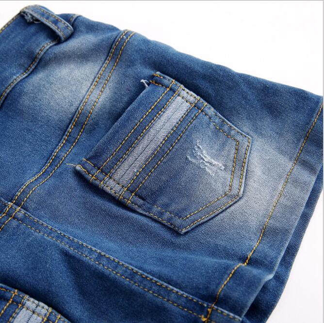 Exactfz babyjongens denim overalls baby's slabbetjes broeken jeans kleding bebe denim jumpsuits kinderen bretels broeken