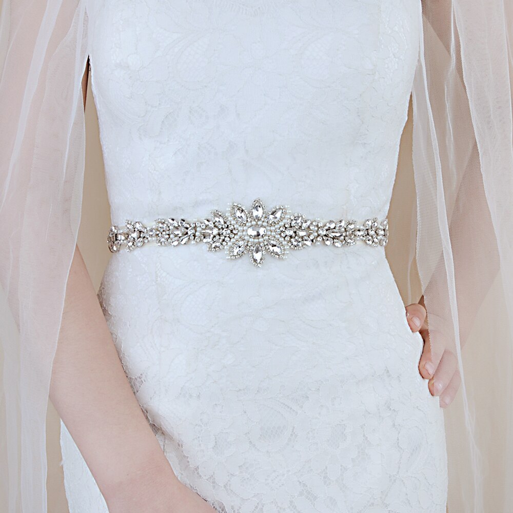 OLOMLB Braut Gürtel Hochzeit Gürtel Strass Silber Diamant Braut Gürtel für Brautkleid Hochzeit Zubehör für Abendkleid Werden