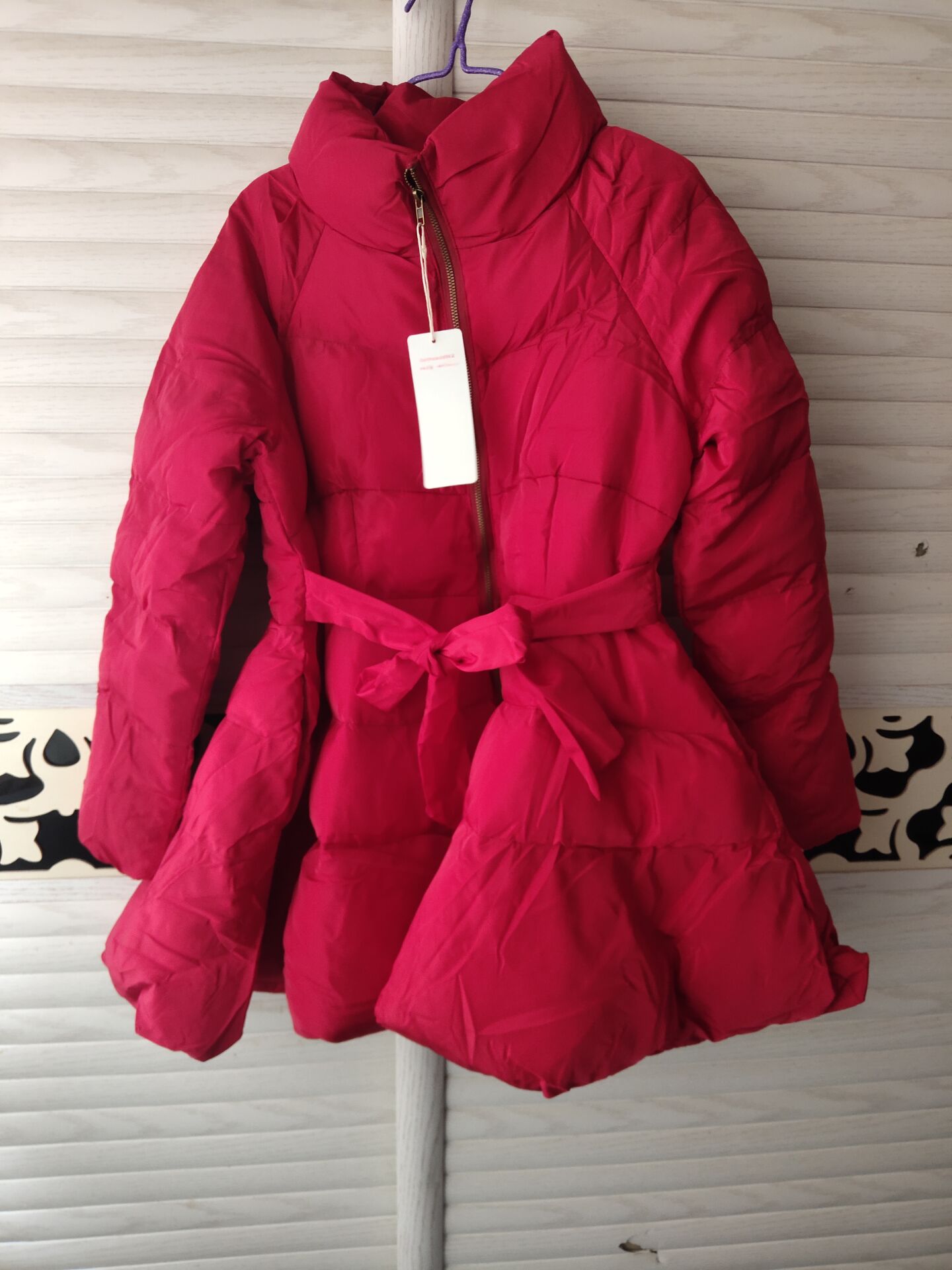 UHYTGF – jupe en duvet pour femme, manteau , Parka, taille avec nœud, Style, 979