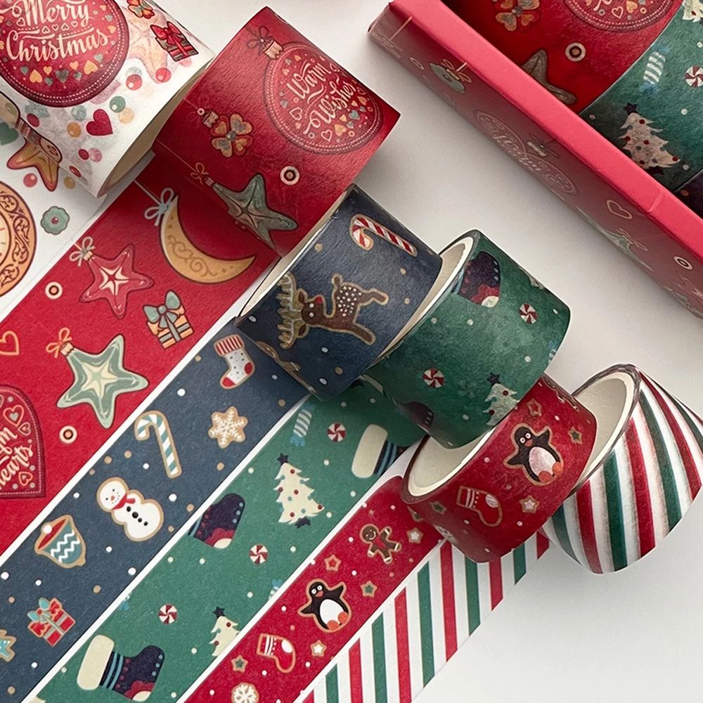 Handbook Decor Scrapbooking Sticker Office Supplies Decorative Tape Masking Tape Christmas Tape Set Adhesive Tape