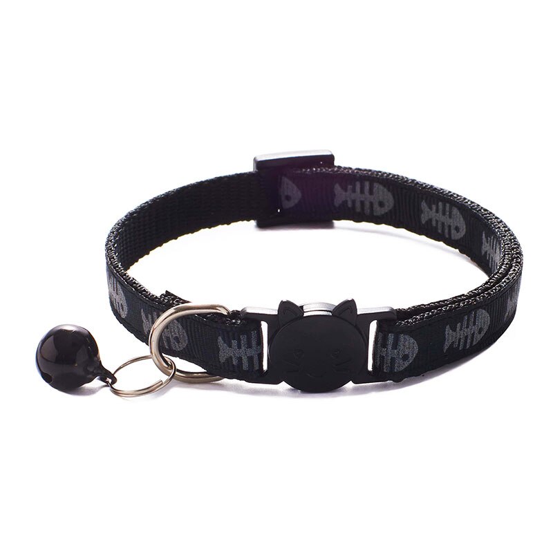 Pet Neck Ring Cute Safety Pet Neck Strap Adjustable Pet Printing Collar Solid Color Adjustment Belt Cat Dog Collar: Black