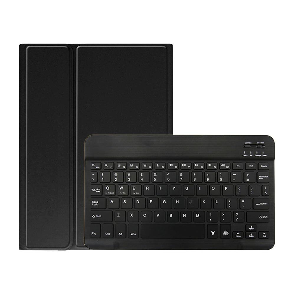 Para iPad Pro 11 pulgadas funda TPU a prueba de golpes soporte trasero con Portalápices para iPad Pro 11 con teclado Bluetooth: Black-Black