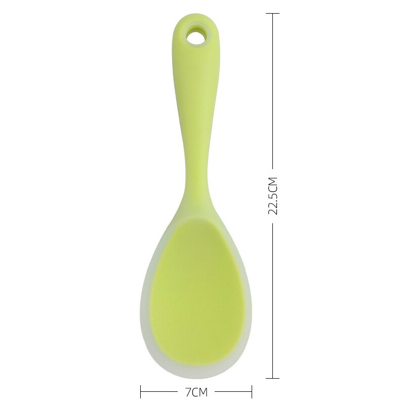 Silicone Rice Spoon Non Stick Paddle Heat Resistant Comfortable Grip Spoons for Rice Mashed Potato Kitchen Tool Kitchenware: Translucent Green