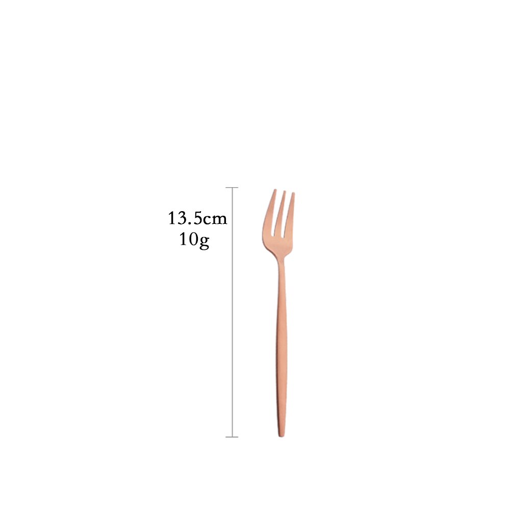 Tableware Matte Rose Gold Cutlery Set Stainless Steel Luxury Dinnerware Home Flatware Dessert Fork Tea Spoon Knife Kitchen Set: Cake Fork