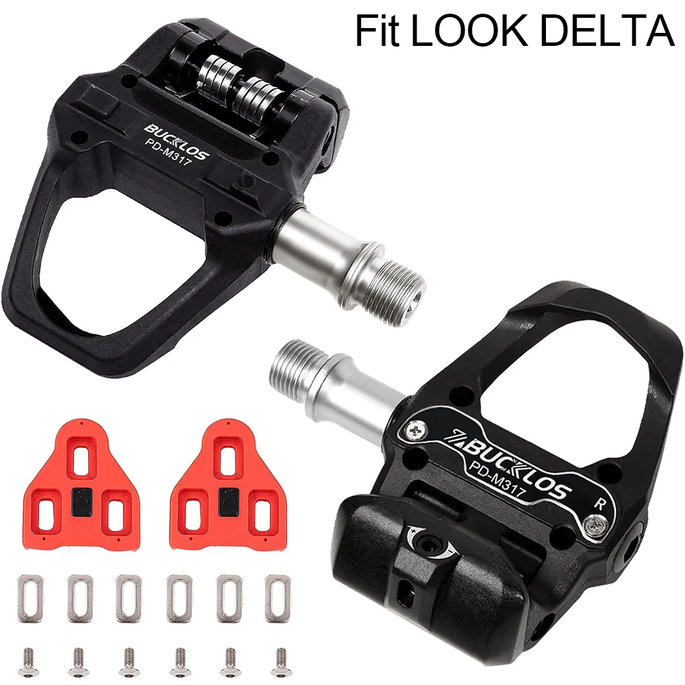 BUCKLOS para SPD/LOOK DELTA Pedal de bicicleta de doble función Pedal de bloqueo automático pedales de bicicleta de montaña de carretera con tacos de bicicleta: YELLOW