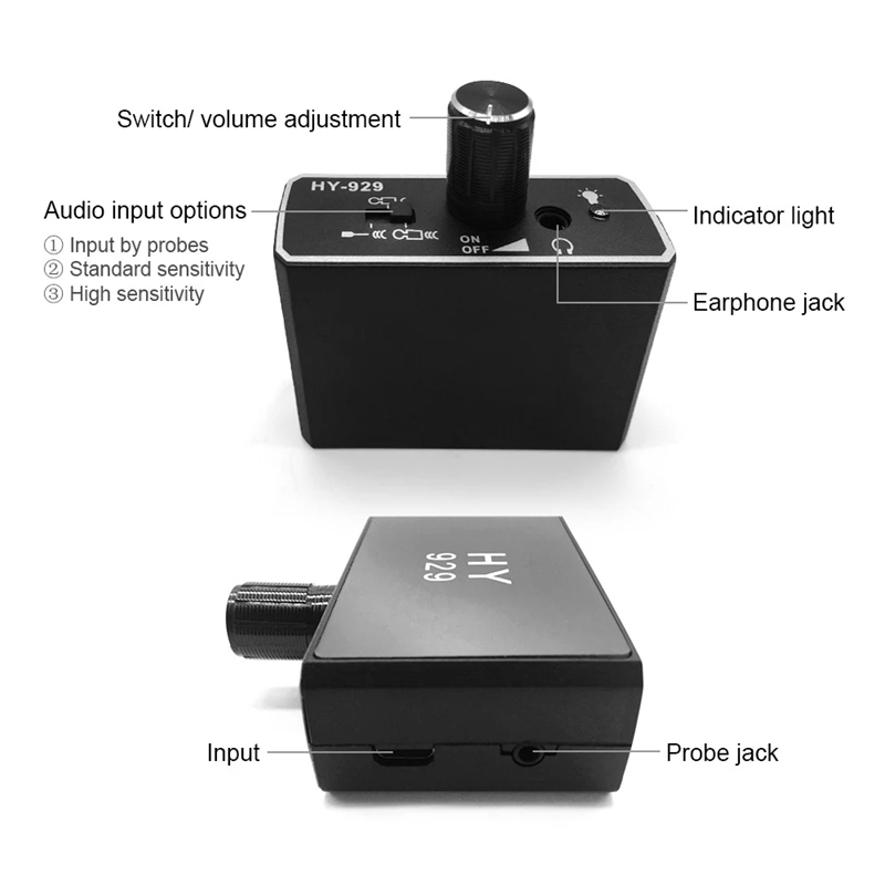 HY929 Standalone Pipe Water Leakage Detector Hear Through Wall High Strength Water Pipe Leakage Detector