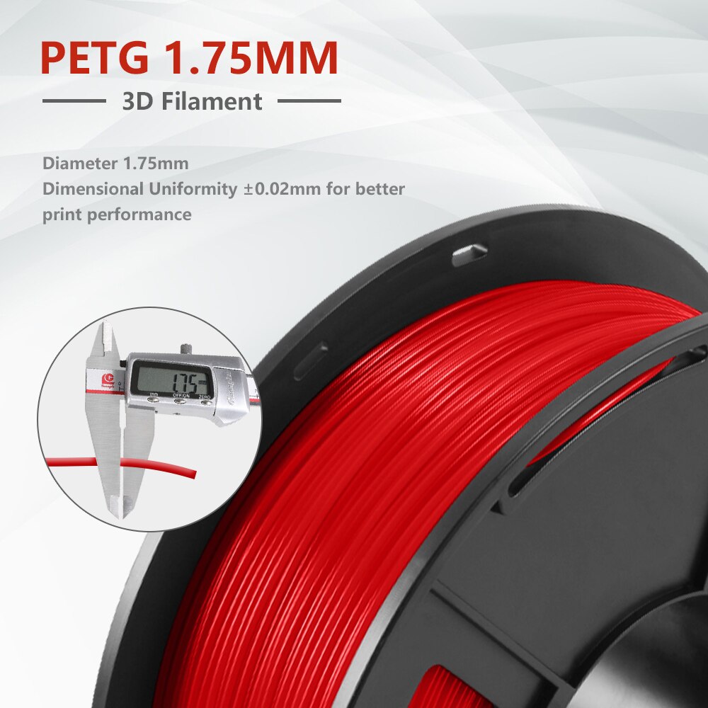 PETG Filament 1.75mm 1KG/2.2lbs 3D Printer For Technology Commerce Education DIY With Fast