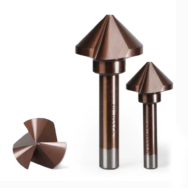 3 Flutes 90 Degree Deburring Chamfer Cutter 6.3-40mm M35 Cobalt Countersink Reaming Drill Bit For Stainless Steel Metalworking