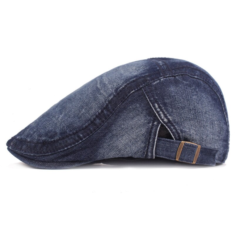 Boina vaquera para hombre y mujer, gorro de tela lavada, gorra plana con visera para conducir,