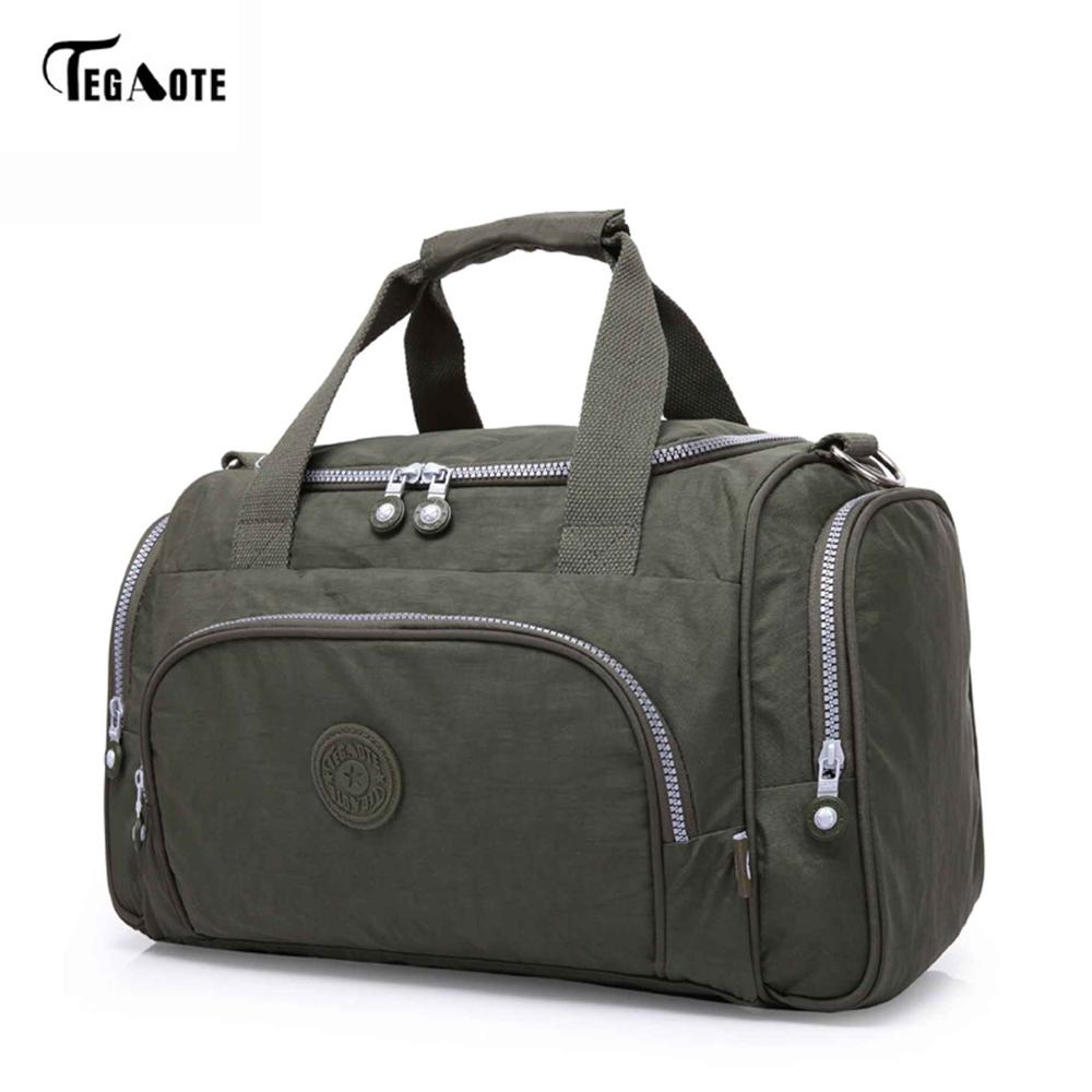 TEGAOTE Men's Travel Bag Zipper Luggage Travel Duffle Bag Latest Style Large Capacity Male Female Portable Travel Tote: Army Green