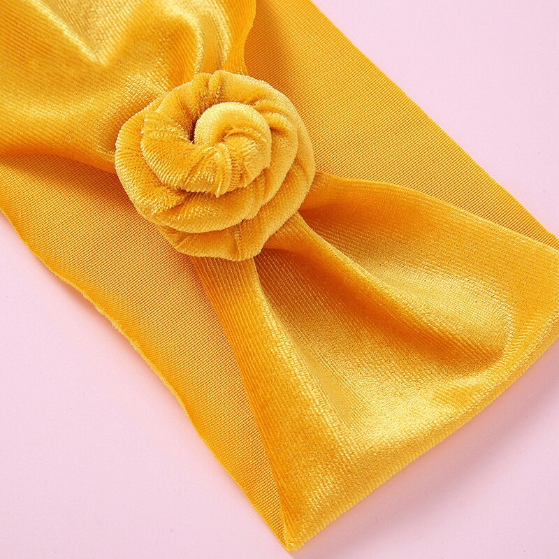 Baby Velvet Turban India Knot Baby Girl Headbands Headwraps Solid Color Toddler Kids Elastic Hair Bands Accessories