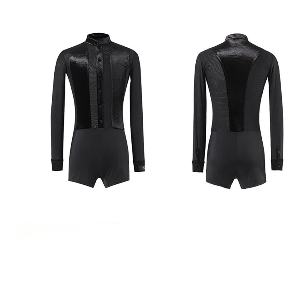 Kids Boys Latin Dance Shirt Button T Shirts Child Autumn Winter Long Sleeves Bodysuit Jazz Rumba Dancewear G7056