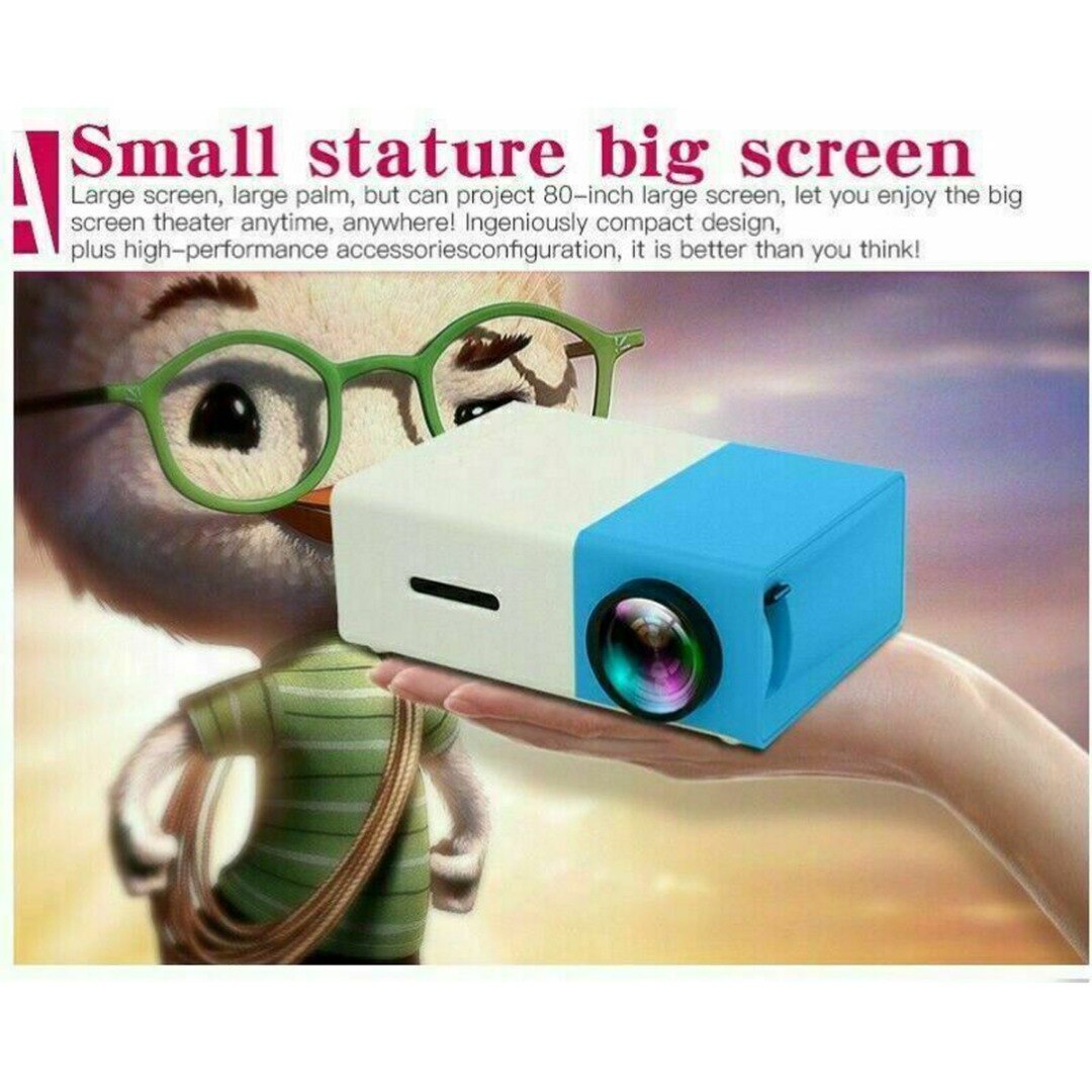 Full HD Video Beamer Suitable for Home Cinema Theater Blue Mini Pocket 3D LED Projector 1080P HD Home Theater Cinema USB HDMI