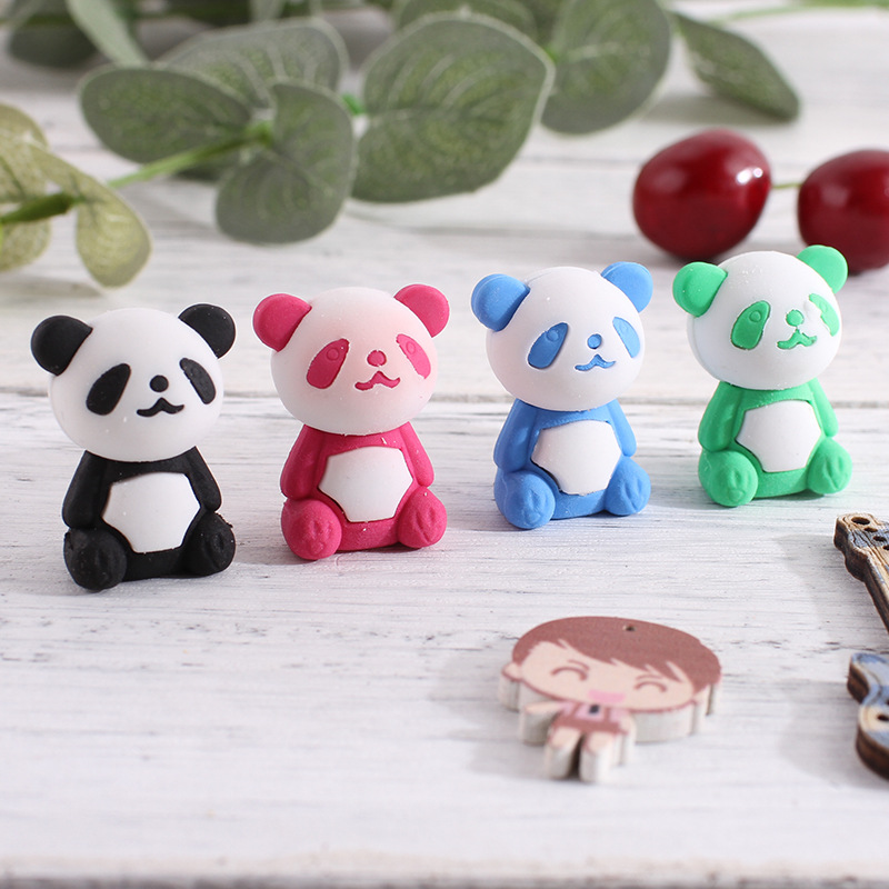 1 Pcs Cute Animal Panda Eraser Cartoon Rubber Kawaii Stationery Escolar Students Office Drawing Correction Supplies