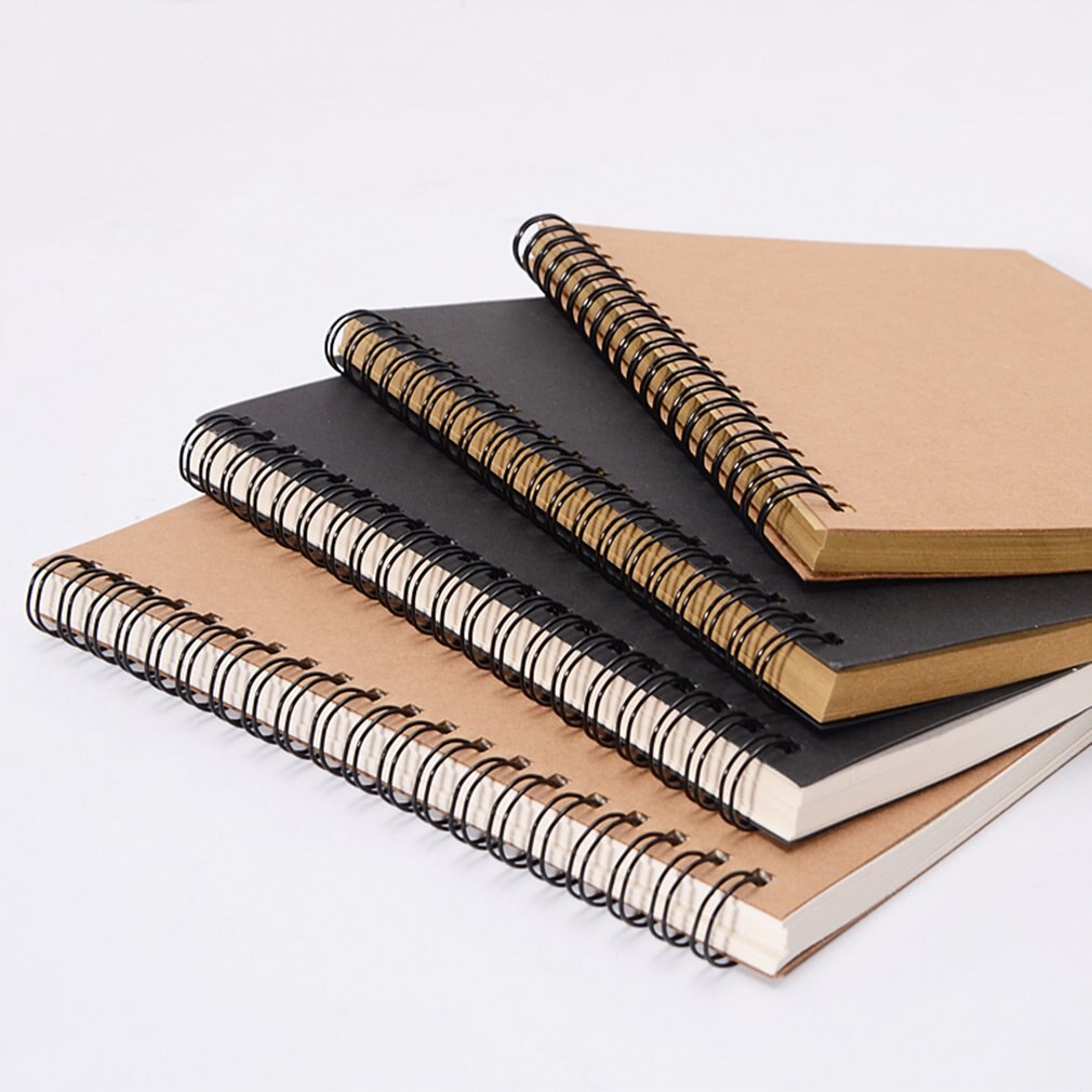 Vintage Kraft Paper Sketchbook Doodle Blank Notebook Coil Notebook Drawing Painting Notebook