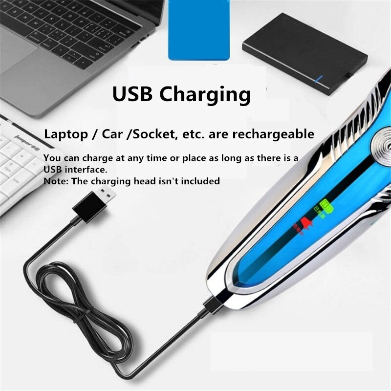 Barbeador elétrico Recarregável USB Display Digital Inteligente de Lavagem de Corpo Inteiro Barbeador máquina de Cortar Cabelo Nariz Aparador de Pêlos de Orelha