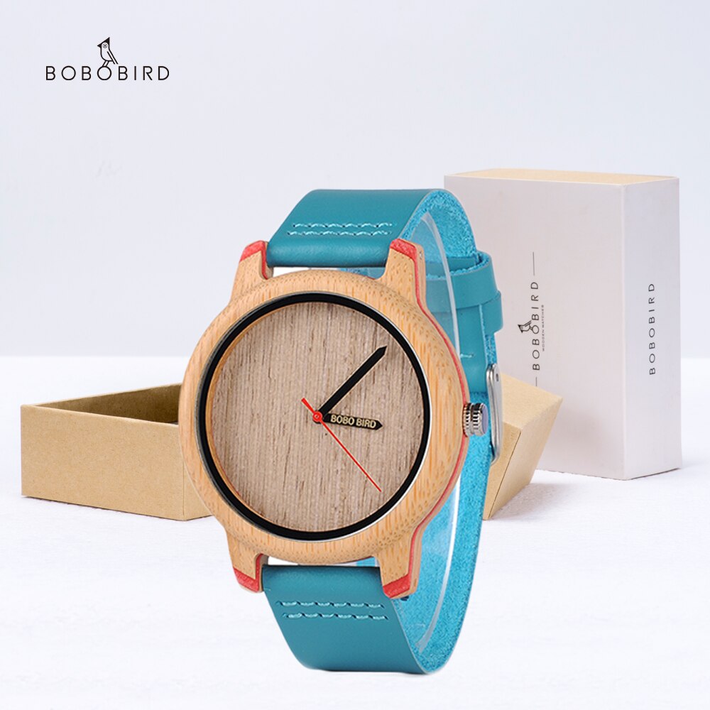 BOBO BIRD-reloj de madera para hombre, cronógrafo de cuarzo, con correa de cuero, caja de papel de: GP027-1A
