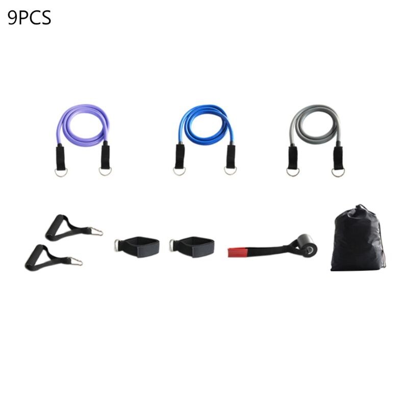 Exercise Resistance Bands with Handles 5 Fitness Workout Bands Stackable up to 110 lbs Training Tubes with Large Handles Ankle