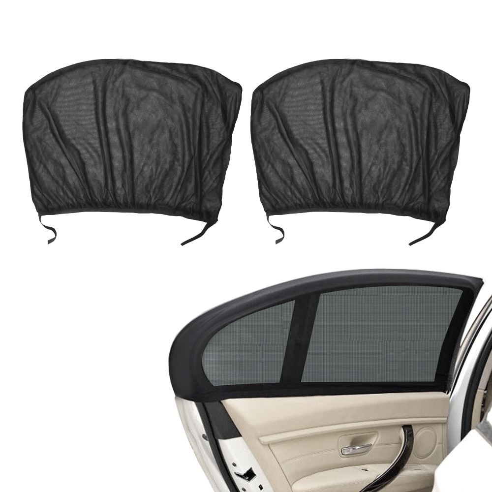 2 stk mesh deksel bil-styling bil vindu deksel solskjerm gardin uv beskyttelse skjold auto side bak vindu solskjerm