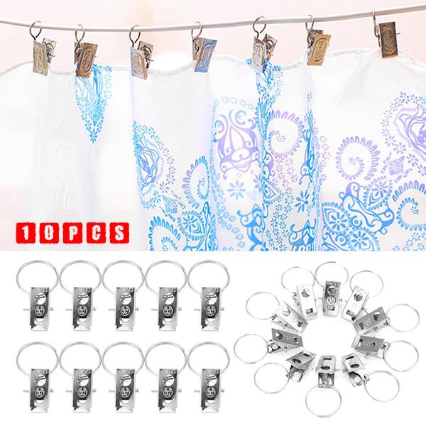 10 Stuks Metalen Gordijn Gordijn Staaf Clips Klem Oogjes Ringen Universele