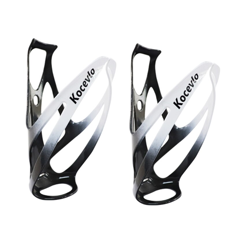 road bicycle bottle cage carbon fiber nylon fiber hybrid material bike bottle holder mtb bicycle water bottle holder: black white 2pcs