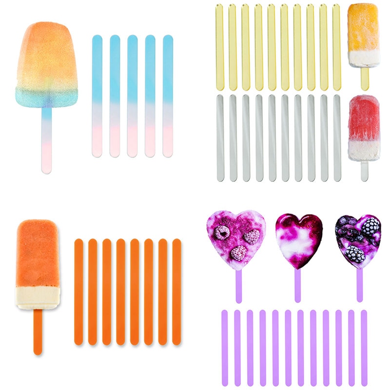10pcs Acrylic Popsicle Stick Children's Homemade Crafts Ice Cream Stick Handmade Ice Cream Props For Summer Parties With Friends