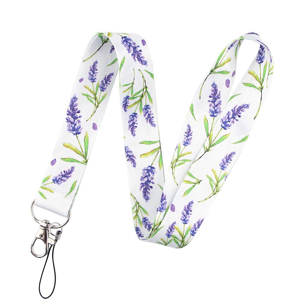 LX150 Fresh Leaves Flower Neck Strap Lanyards ID Badge Card Holder Keychain Phone Gym Strap Webbing Necklace: 4