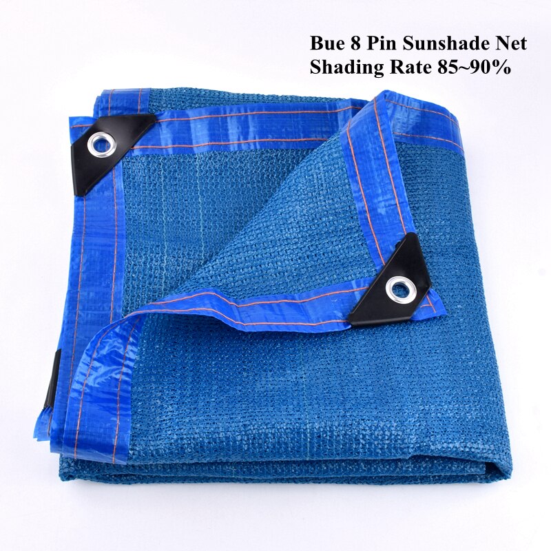 Filet d'ombrage HDPE Anti-UV bleu 8 broches, abri pour plantes succulentes, auvent d'extérieur, couverture de piscine, voile d'ombrage
