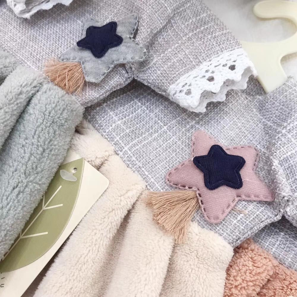 CRYSTALLOVE Lace Hanging Cloth Absorbent Cotton Kitchen Paper Towel Toilet Bathroom Cleaning Tools Household Accessories