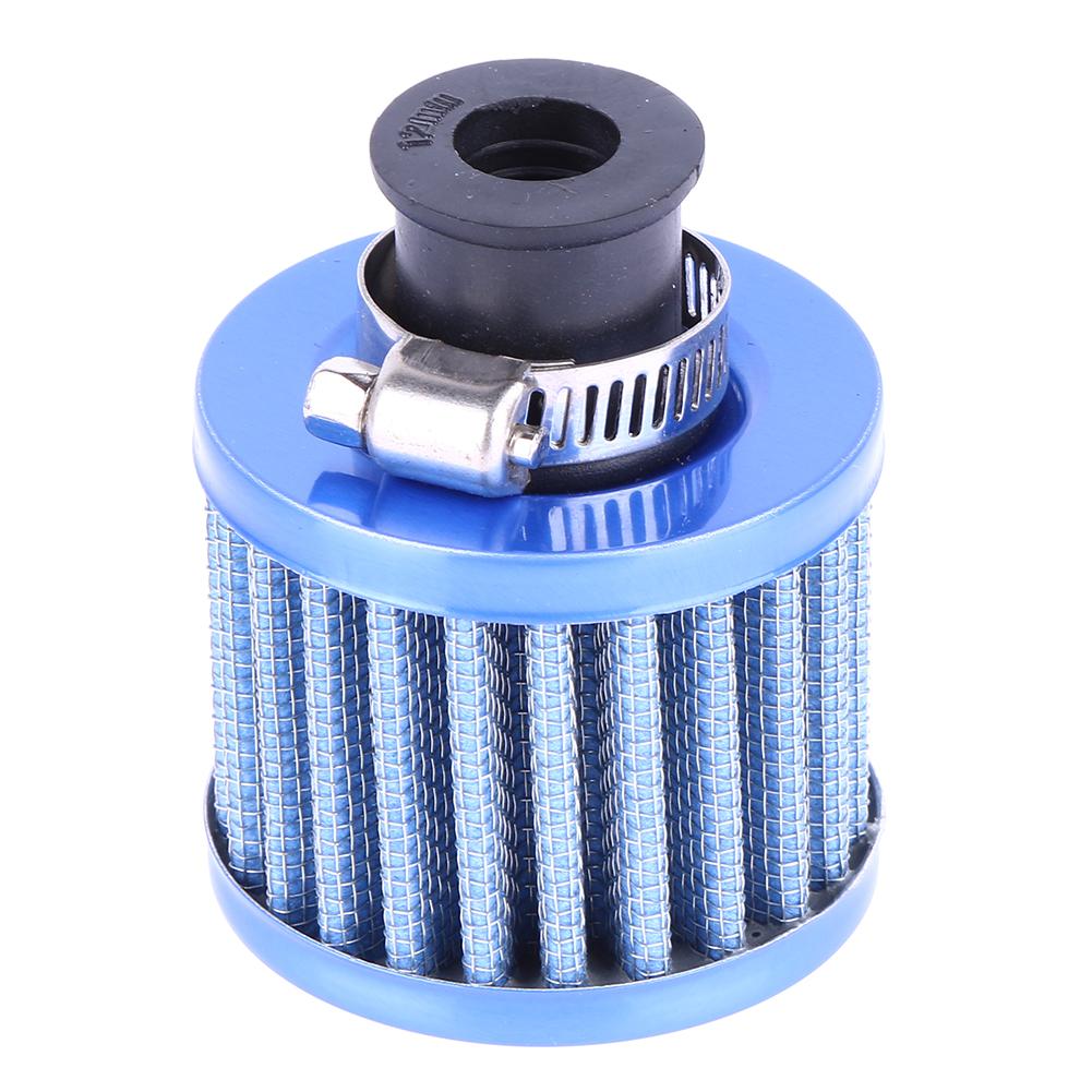 VODOOL Car Air Intake Filter 12mm Blue Mini Car Motor High Flow Cold Air Intake Filter Turbo Vent Crank Auto Filter Cleaner