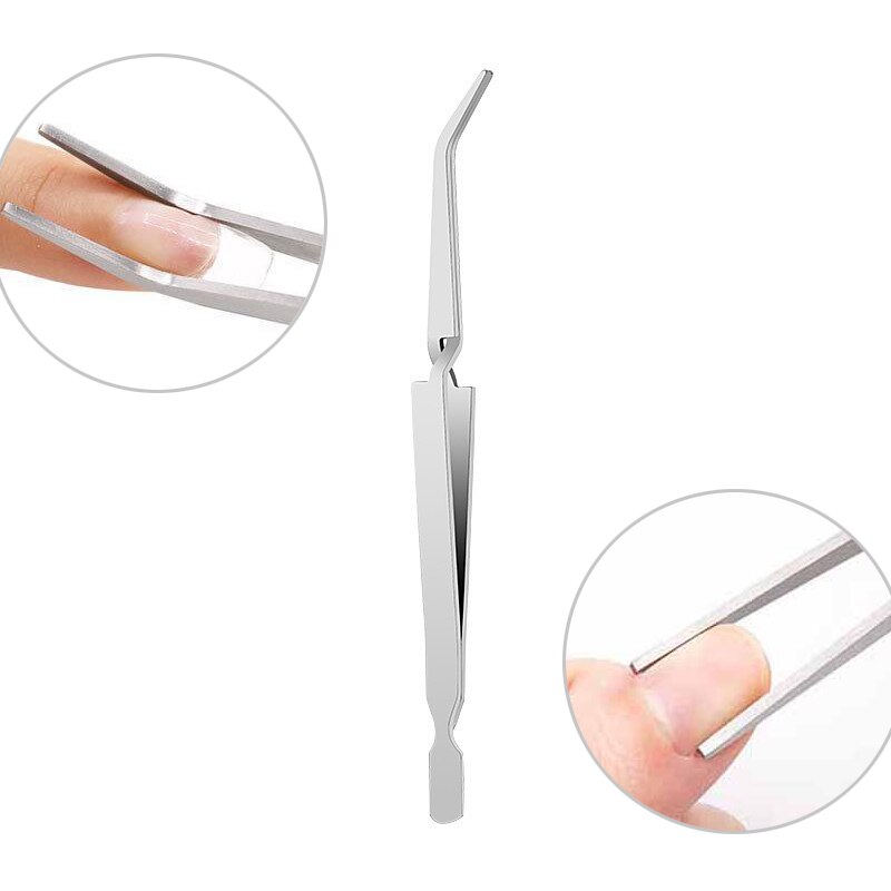 Stainless Steel Multi-Function Nail Clip Shaping Tweezers C Curve Nail Pinching Clips Nails Art Pinching Tool Clip