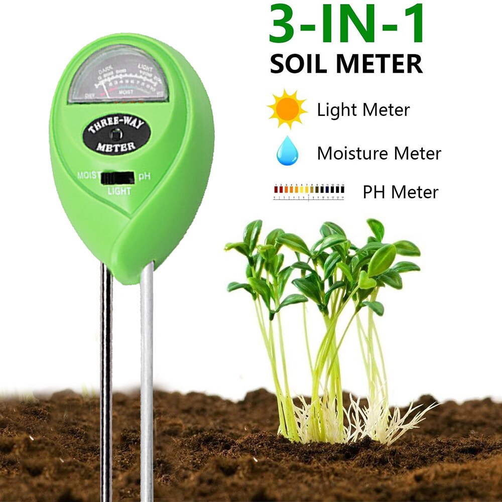 5-in-1 Moisture Meter Digital Soil pH Meter PH Levels Temperature Sunlight Intensity Humidity Tester Large Backlit LCD Display: Type 2