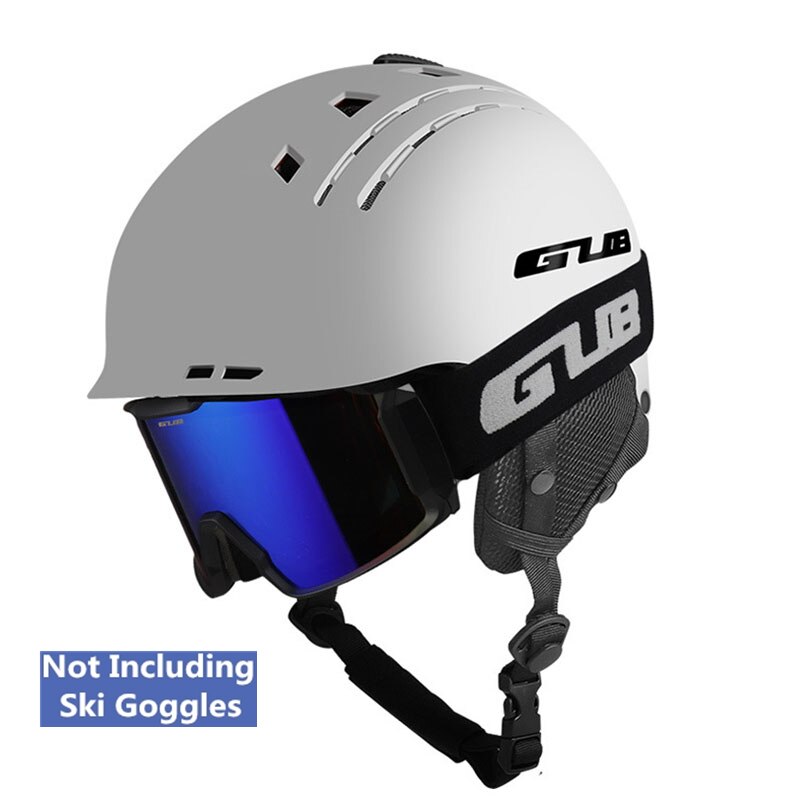 GUB adultes Portable EPS intégralement moulé thermique 10 trous Ski Snowboard casques tenue de ville équipement de sécurité 58-60 cm: WHITE