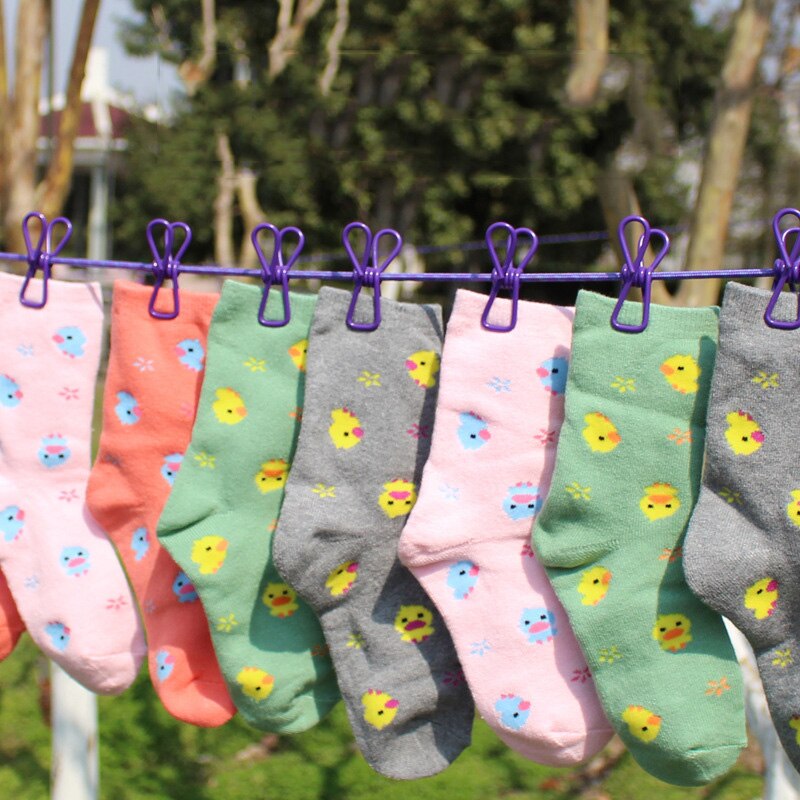 Portable Retractable Clothes Line Modern Household Storage Products Elastic Band Clip Windproof Non-Slip Clothesline