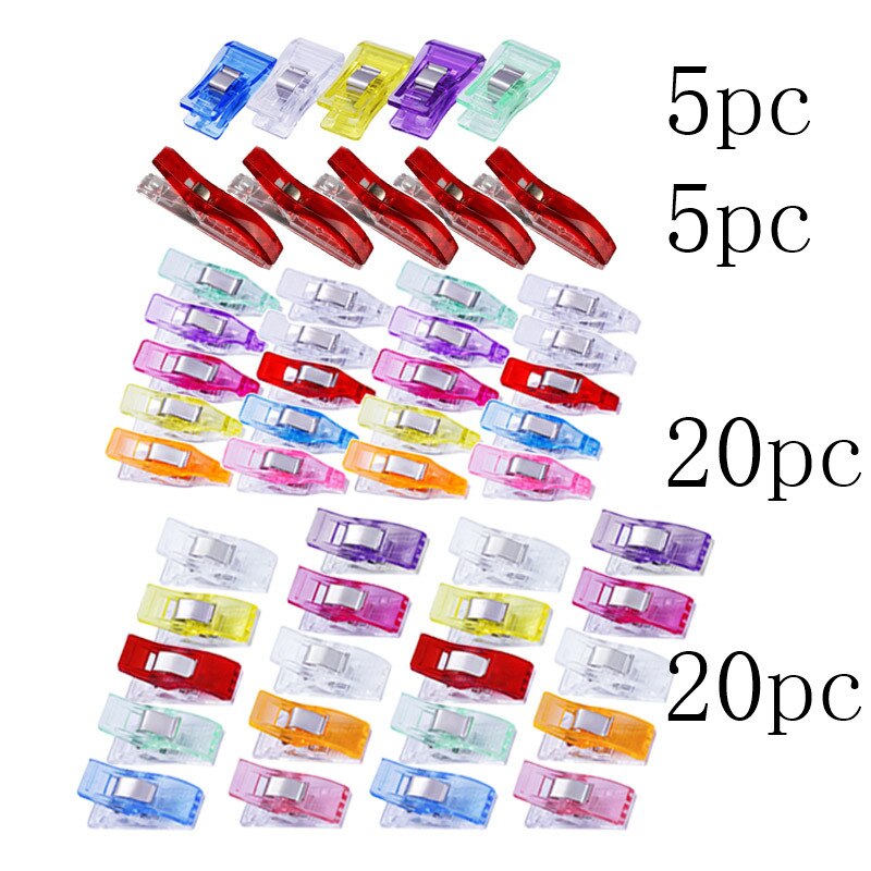 50 pcs Plastic Patchwork Sewing Clips Fabric Quilting Binding Clips Holder Sewing Accessory Garment Clip: Set B