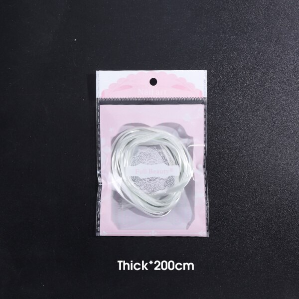 110 stücke Fiberglas NäGel Erweiterung für UV Gel Gebäude Verlängern Gewinde Schaber Seide Faser Aufkleber Manikübetreffend Formen Zubehör LA1578: dick 2m