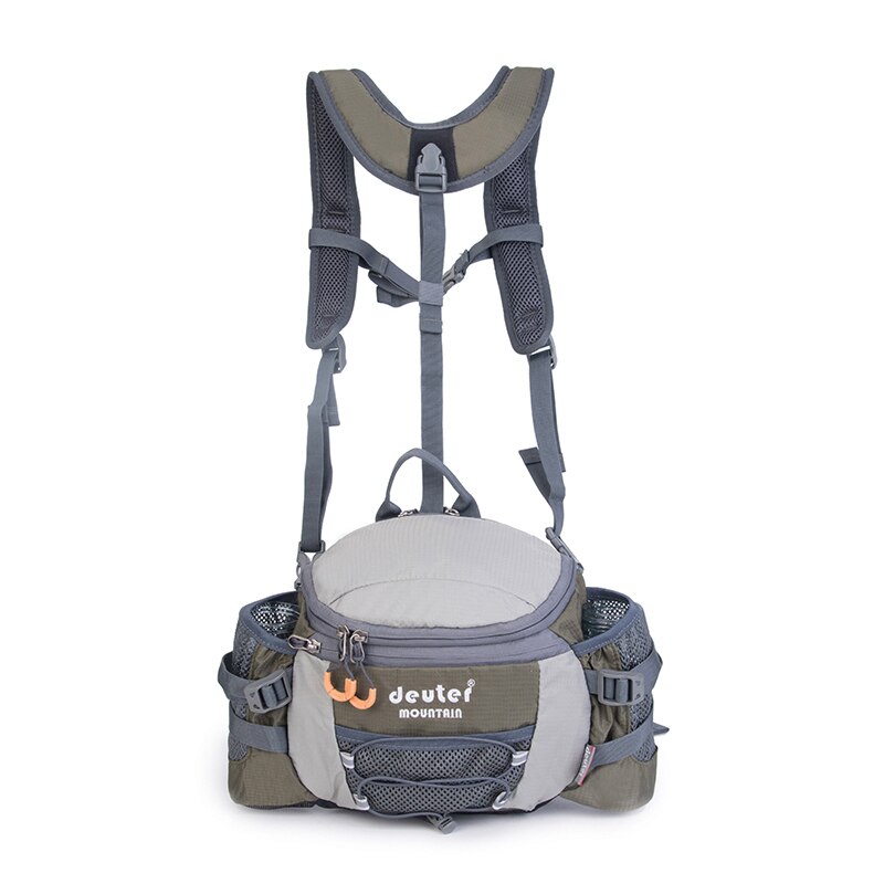 Afneembare Dubbele Schouderriem Heuptas Outdoor Bergbeklimmen Wandelen Rugzak Waterdichte Running Riding Bag Voor Mannen Vrouwen: Army Green