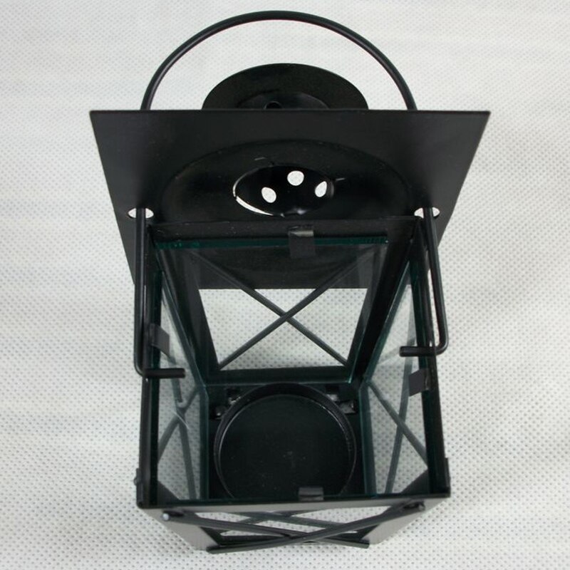 Retro Metal Lantern Candle Holder Garden Night Wedding Outdoor Tea Light British Iron Romantic Wedding Style Black White