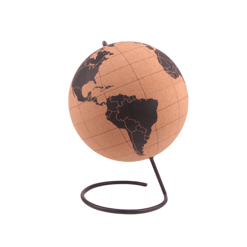 Tellurion-Globo de madera de corcho de tamaño pequeño para decoración de oficina y hogar, mapa del mundo, entrenamiento inflable, mapa de geografía,