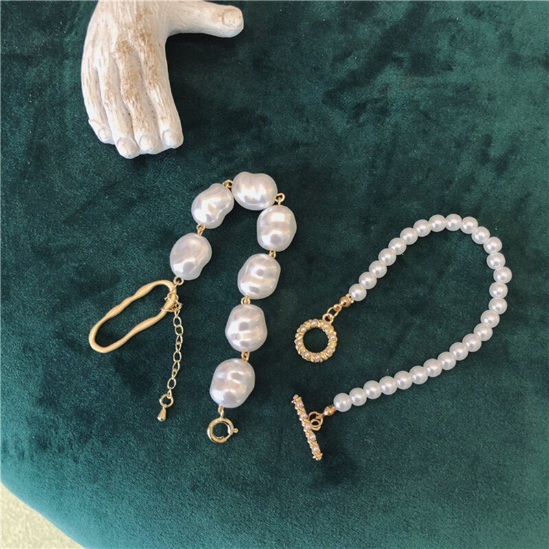 AOMU français rétro Simple irrégulier Baroque perle Bracelet tempérament Bracelet pour les femmes fête bijoux accessoires