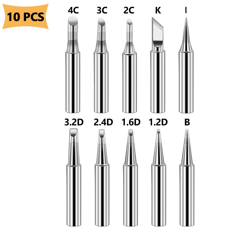 17/12/5PCS Full Size Solder Iron Tips Set Welding Accessory Copper DIY Electric Soldering Iron Replacement Tip Soldering Tool