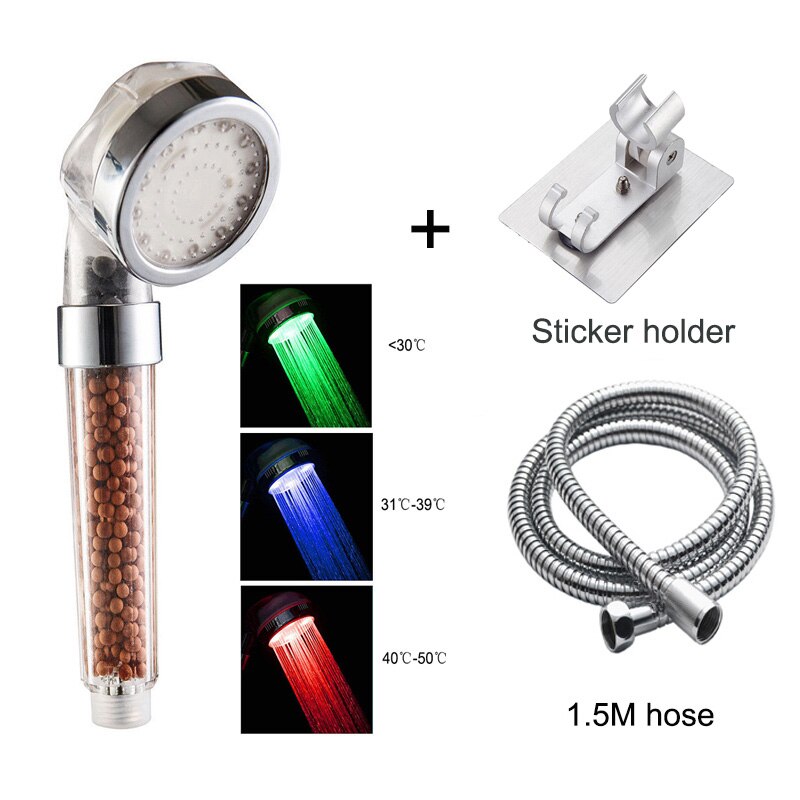 Zloog Led Douche Head Home Badkamer 3 Of 7 Kleuren Veranderende Led Douche Water Glow Light Douche Set: 3 Colors Set D