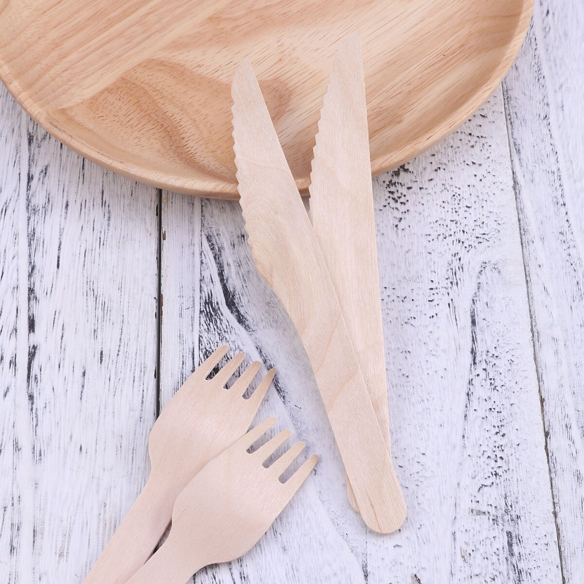 100 Pcs 160mm Wooden Forks Eco-Friendly Disposable Wood Tableware Picks Biodegradable Forks For Kitchen Restaurant Home