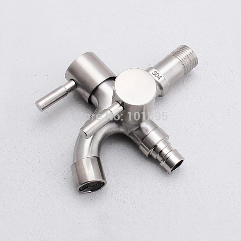 Wall Mounted Half Inch Thread Steel Material 2 Models Washing Dual Handle Bib Tap