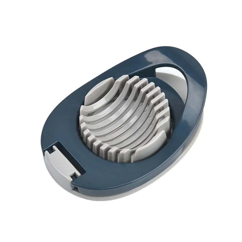 Multifunctionele roestvrijstalen draad eiersnijder, eiersnijder voor hardgekookte eieren, aluminium eiersnijder, fruitgarnissnijder: Blauw
